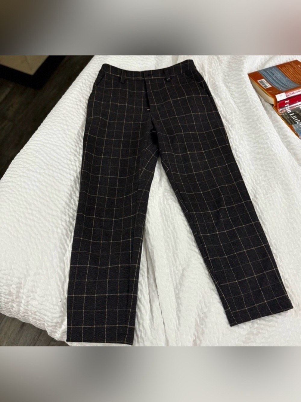 Indi & Cold Straight Leg Windowpane Check Trouser Size Small